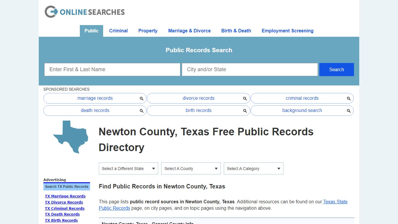 Newton County, Texas Public Records Directory